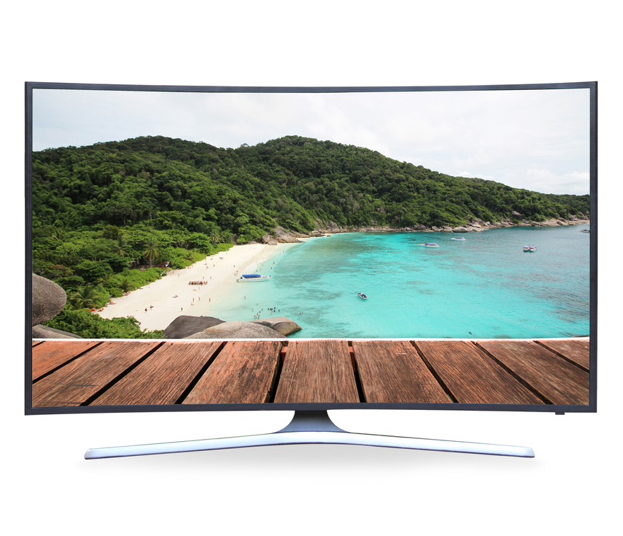 Picture of Curved 4K monitor watching smart TV
